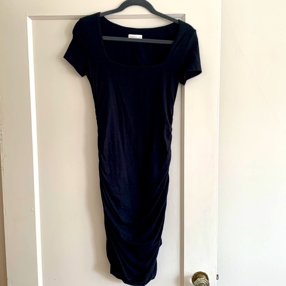Kookai Australia Black Ruched T Shirt Dress